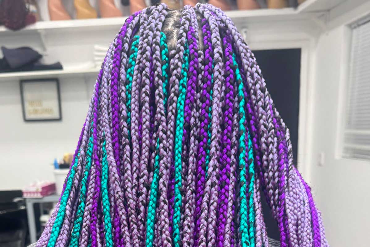 Professionally finished box braids