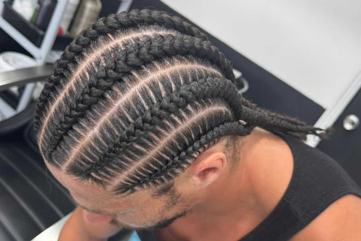 Long knotless braided hairstyle